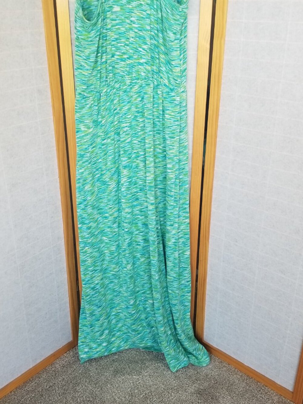 Gap Maxi Dress Stretch Knit Green Beach Casual Summer Dress XL - Picture 4 of 11